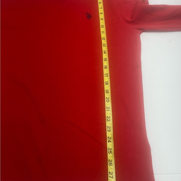 U.S. Polo Assn. Men's Red Waffle Knit Thermal Medium Cotton Horse Logo - Picture 12 of 12
